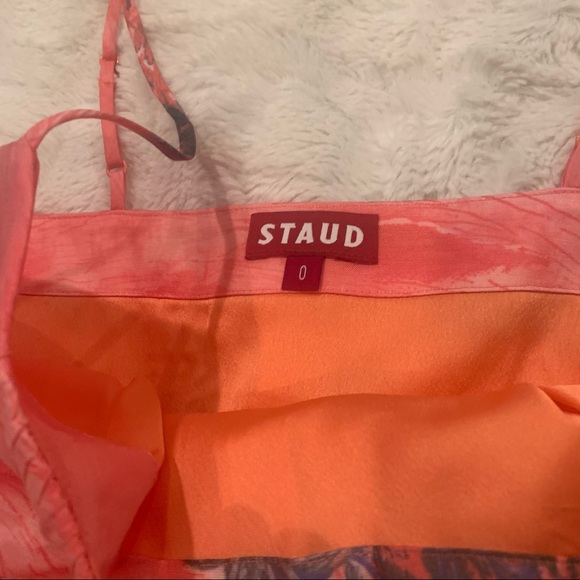 ๐ฅNWT๐ฅ STAUD 0 Bell red island mini dress pink red - Picture 6 of 9